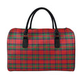 Royal Stewart Tartan Pattern Print Leather Duffel Bag