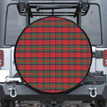 Royal Stewart Tartan Pattern Print Leather Spare Tire Cover