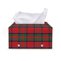 Royal Stewart Tartan Pattern Print Leather Tissue Box Cover