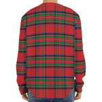 Royal Stewart Tartan Pattern Print Long Sleeve Baseball Jersey