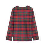 Royal Stewart Tartan Pattern Print Long Sleeve Short Coat