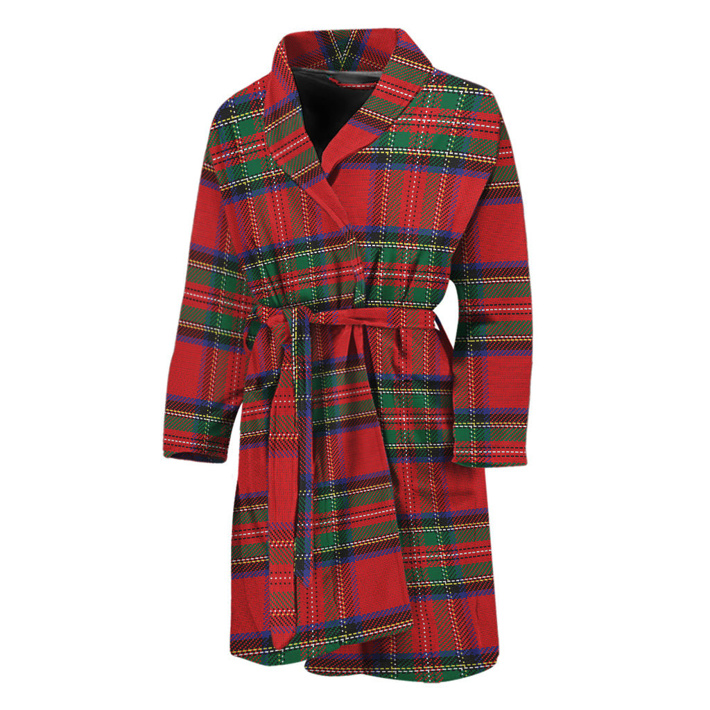 Royal Stewart Tartan Pattern Print Men's Bathrobe