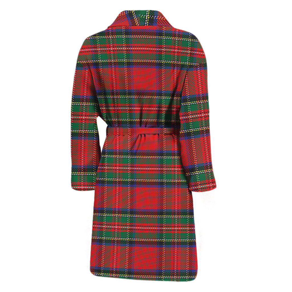 Royal Stewart Tartan Pattern Print Men's Bathrobe