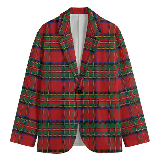 Royal Stewart Tartan Pattern Print Men's Blazer