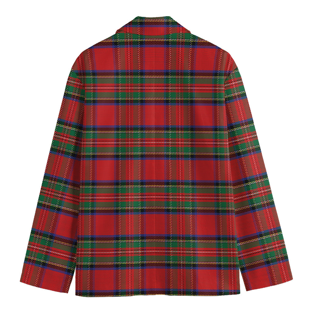 Royal Stewart Tartan Pattern Print Men's Cotton Blazer