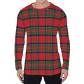 Royal Stewart Tartan Pattern Print Men's Long Sleeve T-Shirt