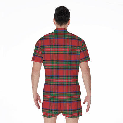 Royal Stewart Tartan Pattern Print Men's Rompers