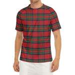 Royal Stewart Tartan Pattern Print Men's Short Sleeve Rash Guard