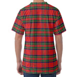 Royal Stewart Tartan Pattern Print Men's Velvet T-Shirt