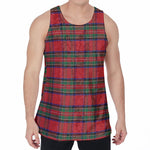 Royal Stewart Tartan Pattern Print Men's Velvet Tank Top