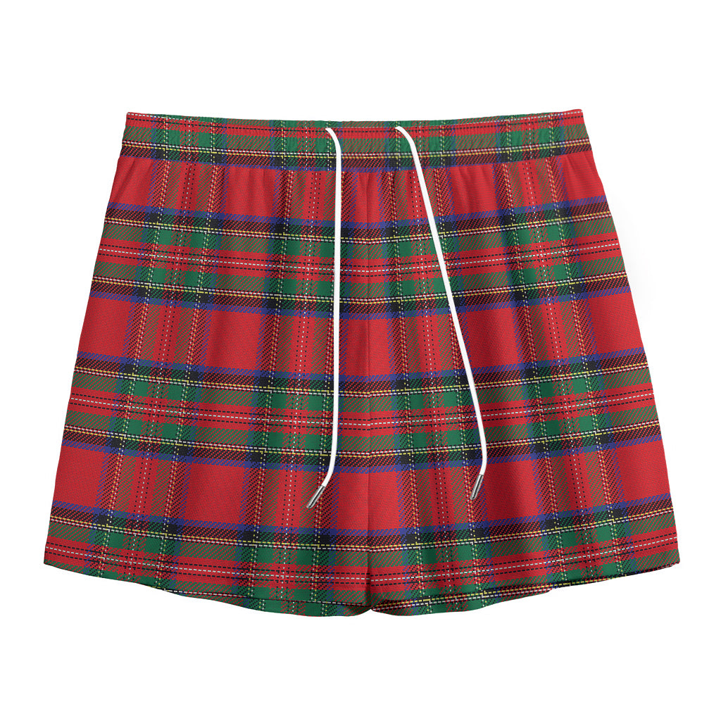 Royal Stewart Tartan Pattern Print Mesh Shorts