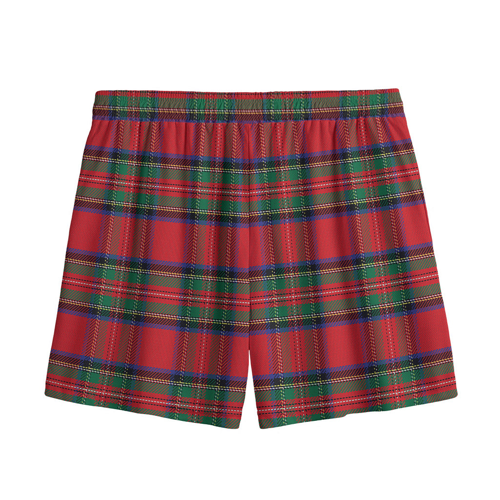 Royal Stewart Tartan Pattern Print Mesh Shorts