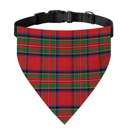 Royal Stewart Tartan Pattern Print Over The Collar Dog Bandana