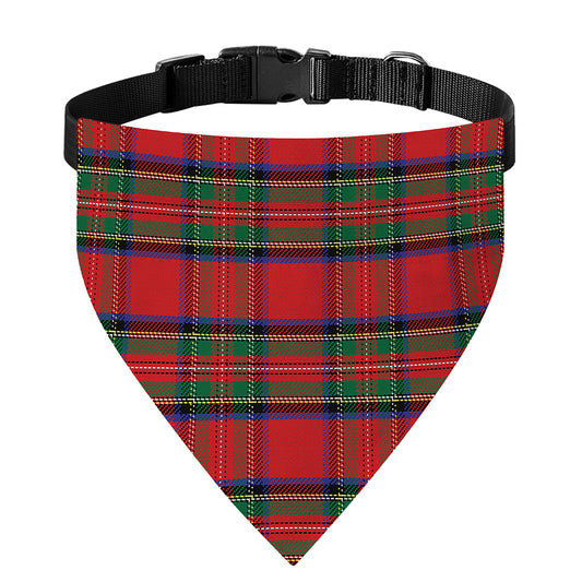 Royal Stewart Tartan Pattern Print Over The Collar Dog Bandana