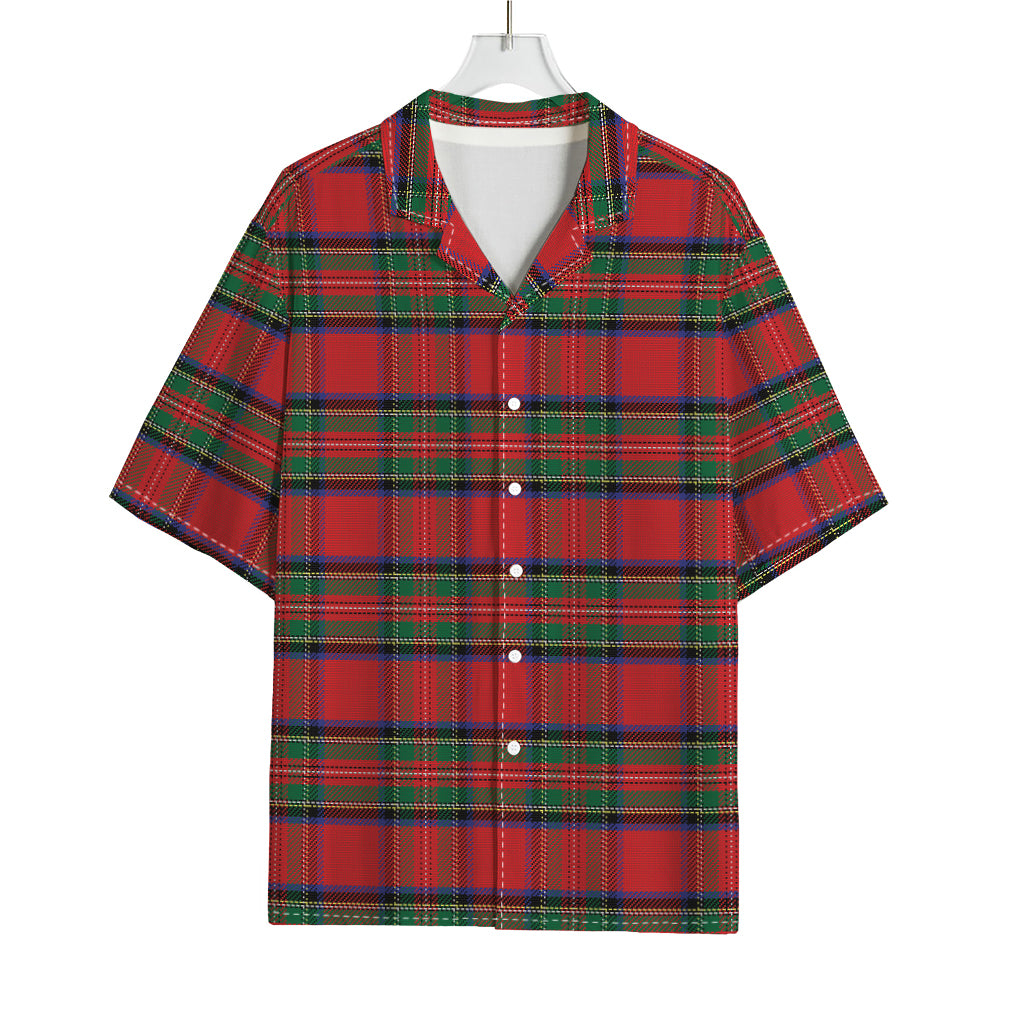 Royal Stewart Tartan Pattern Print Rayon Hawaiian Shirt