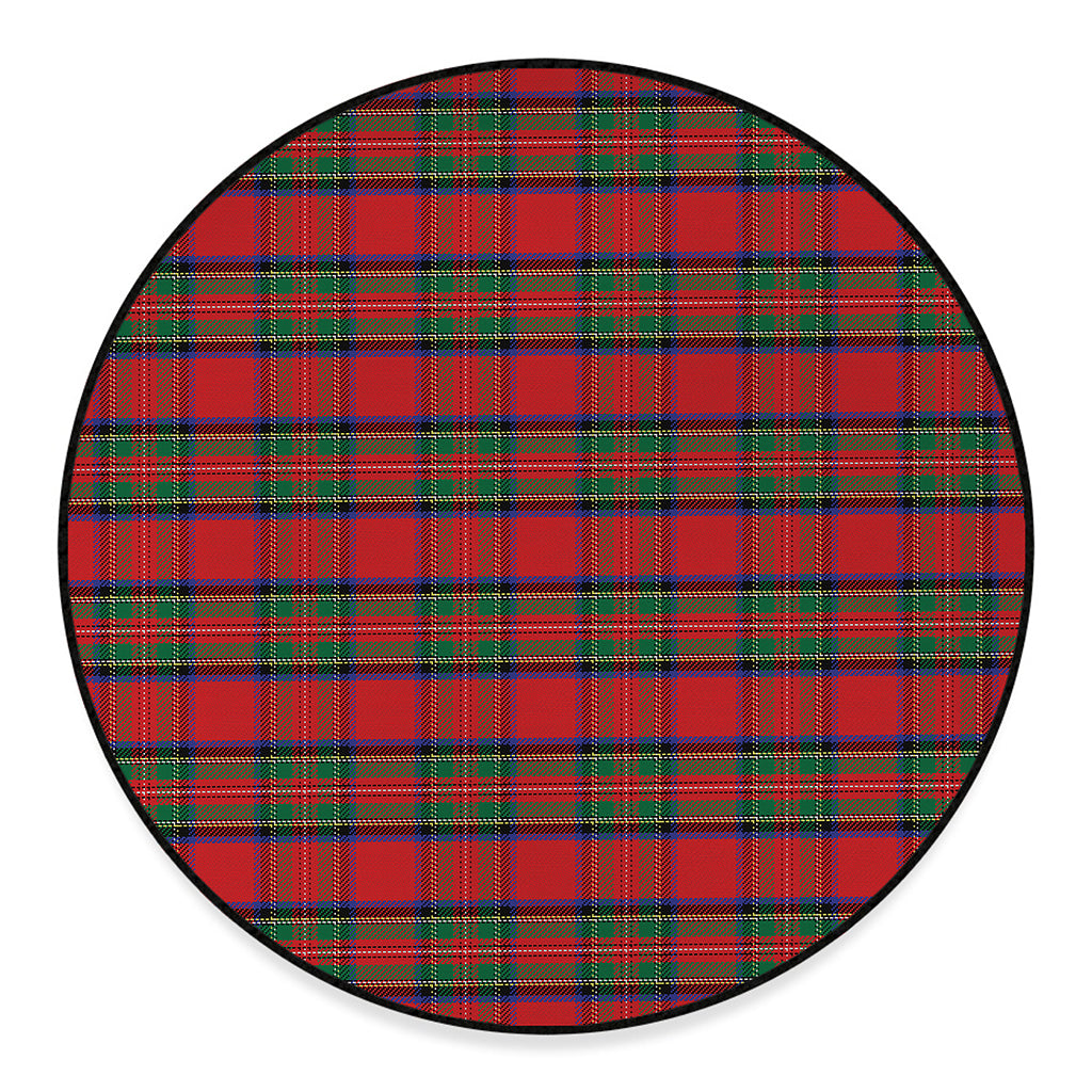 Royal Stewart Tartan Pattern Print Round Floor Mat