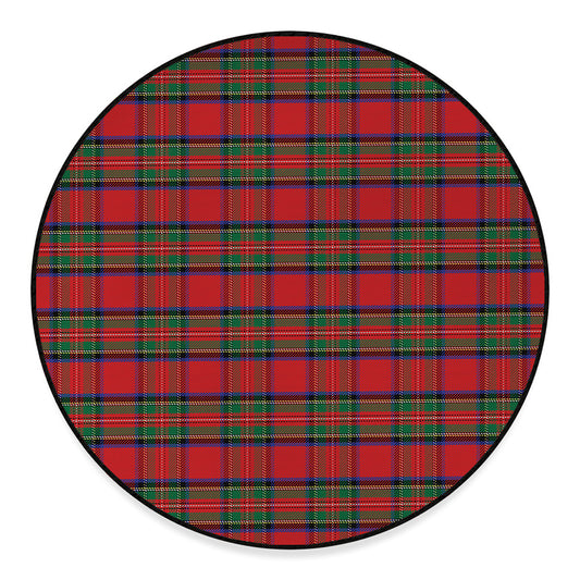 Royal Stewart Tartan Pattern Print Round Floor Mat