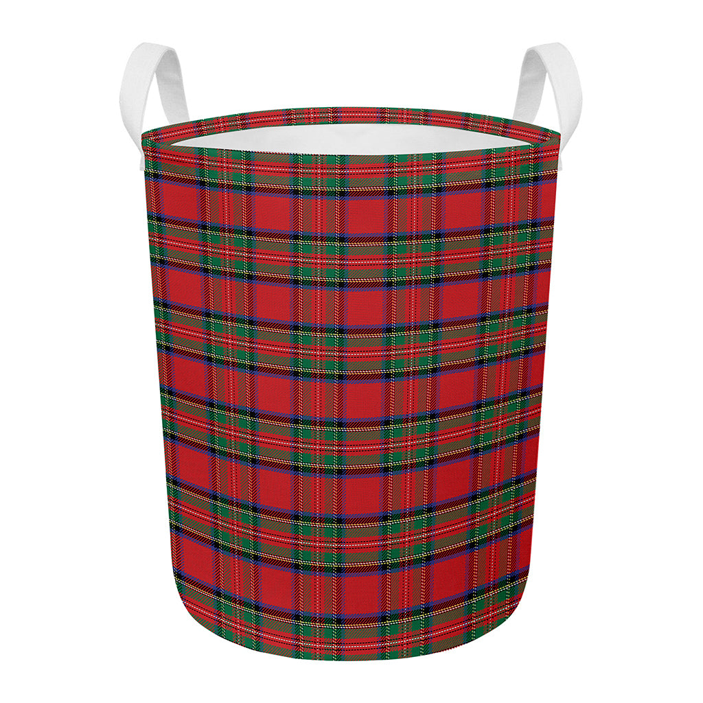 Royal Stewart Tartan Pattern Print Round Laundry Basket