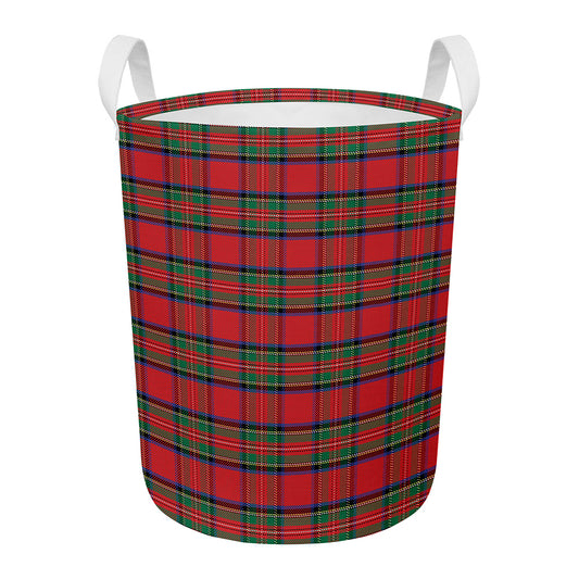 Royal Stewart Tartan Pattern Print Round Laundry Basket