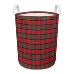Royal Stewart Tartan Pattern Print Round Laundry Basket