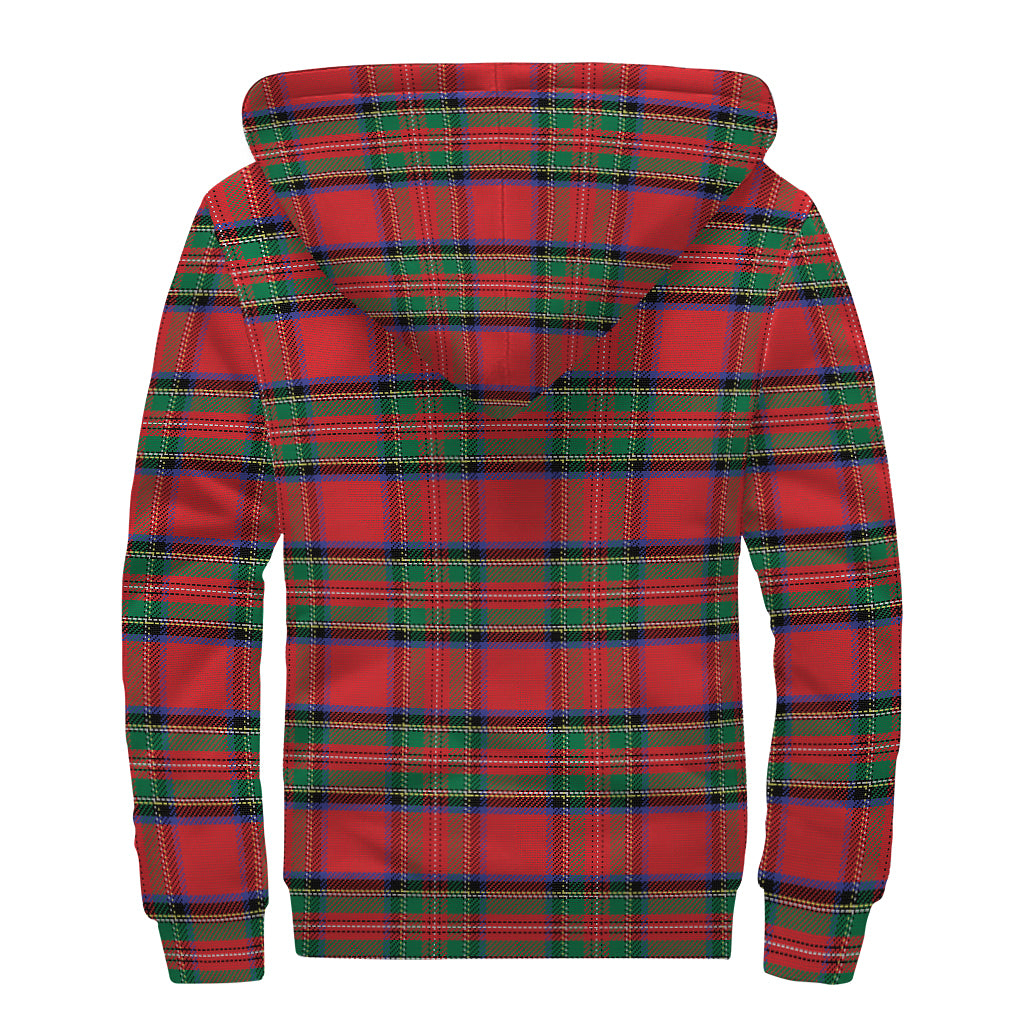 Royal Stewart Tartan Pattern Print Sherpa Lined Zip Up Hoodie