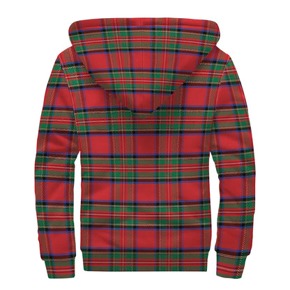 Royal Stewart Tartan Pattern Print Sherpa Lined Zip Up Hoodie