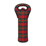 Royal Stewart Tartan Pattern Print Single Neoprene Wine Tote