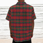 Royal Stewart Tartan Pattern Print Textured Short Sleeve Shirt