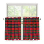 Royal Stewart Tartan Pattern Print Tier Curtains