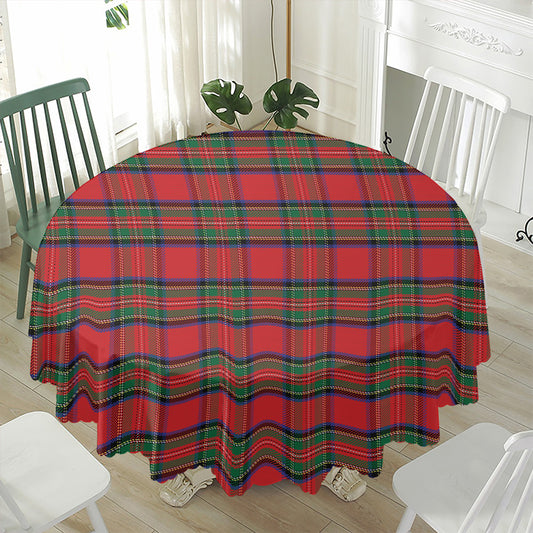 Royal Stewart Tartan Pattern Print Waterproof Round Tablecloth