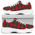 Royal Stewart Tartan Pattern Print White Chunky Shoes