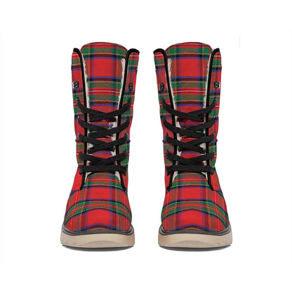 Royal Stewart Tartan Pattern Print Winter Boots