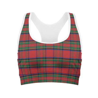 Royal Stewart Tartan Pattern Print Women's Sports Bra