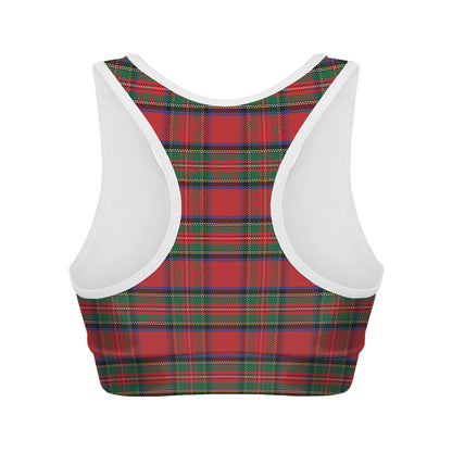 Royal Stewart Tartan Pattern Print Women's Sports Bra