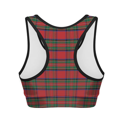 Royal Stewart Tartan Pattern Print Women's Sports Bra