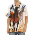 Running Horses Painting Print Aloha Shirt