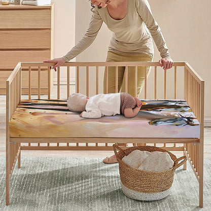 Running Horses Painting Print Baby Crib Sheet