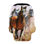 Running Horses Painting Print Baby Seat Cover