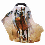 Running Horses Painting Print Baby Seat Cover