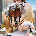 Running Horses Painting Print Baby Seat Cover