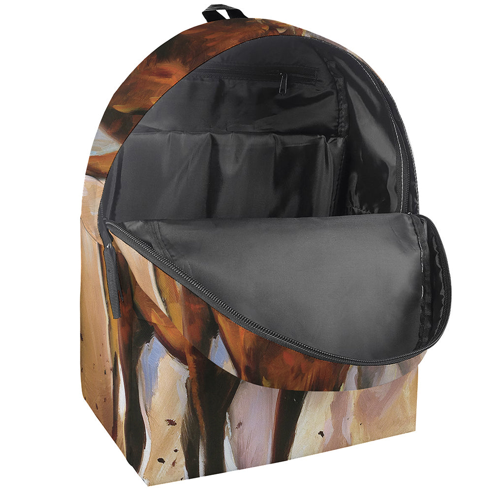 Running Horses Painting Print Backpack