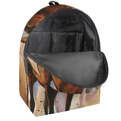 Running Horses Painting Print Backpack