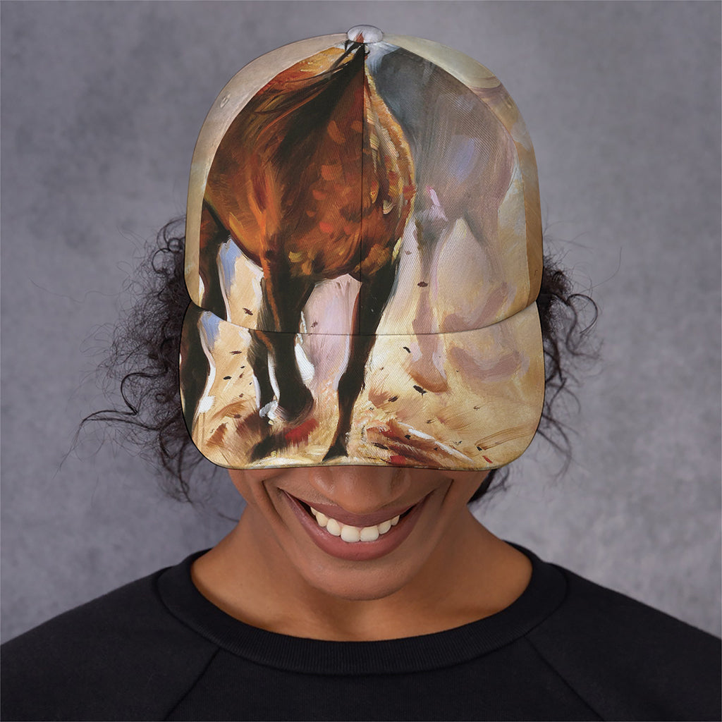 Running Horses Painting Print Baseball Cap
