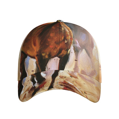Running Horses Painting Print Baseball Cap