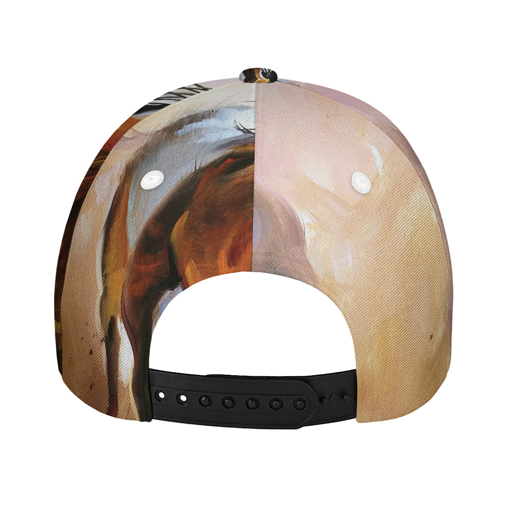 Running Horses Painting Print Baseball Cap