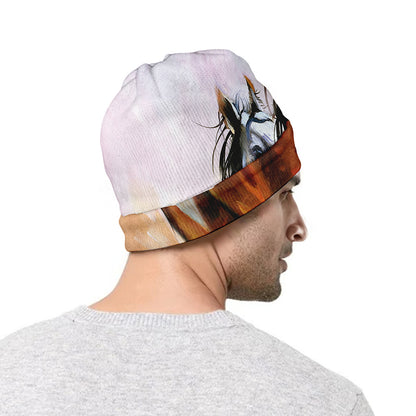 Running Horses Painting Print Beanie