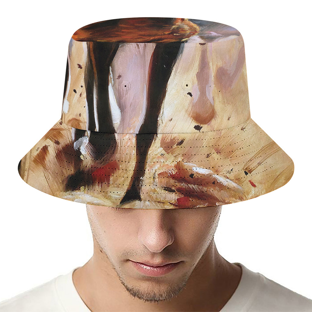 Running Horses Painting Print Bucket Hat