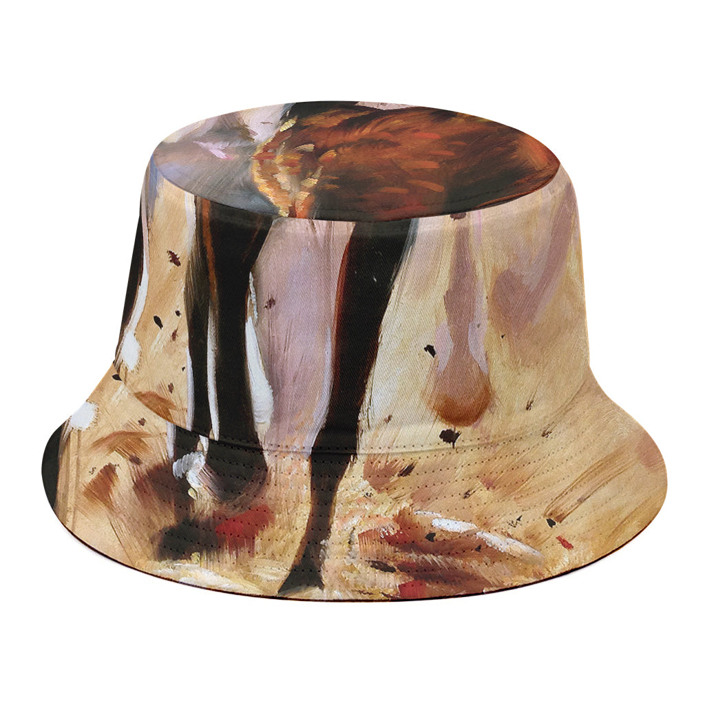 Running Horses Painting Print Bucket Hat