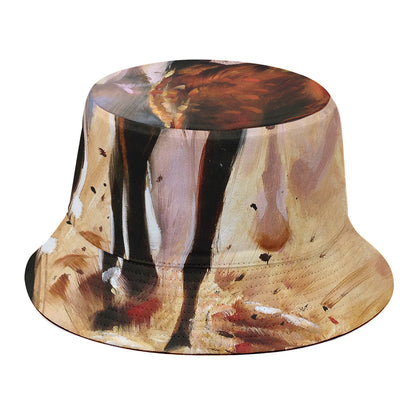 Running Horses Painting Print Bucket Hat