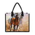 Running Horses Painting Print Canvas Tote Bag